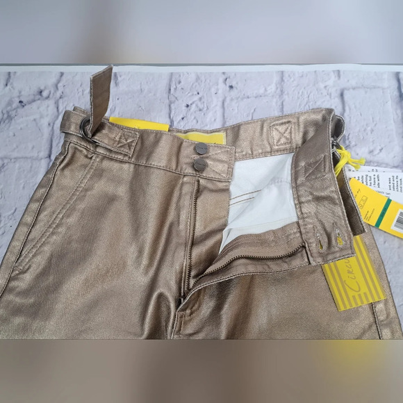 NWT Circus NY Slouchy Cargo Jeans Gold Metallic High waist Wide Leg sz 24 - Picture 9 of 16